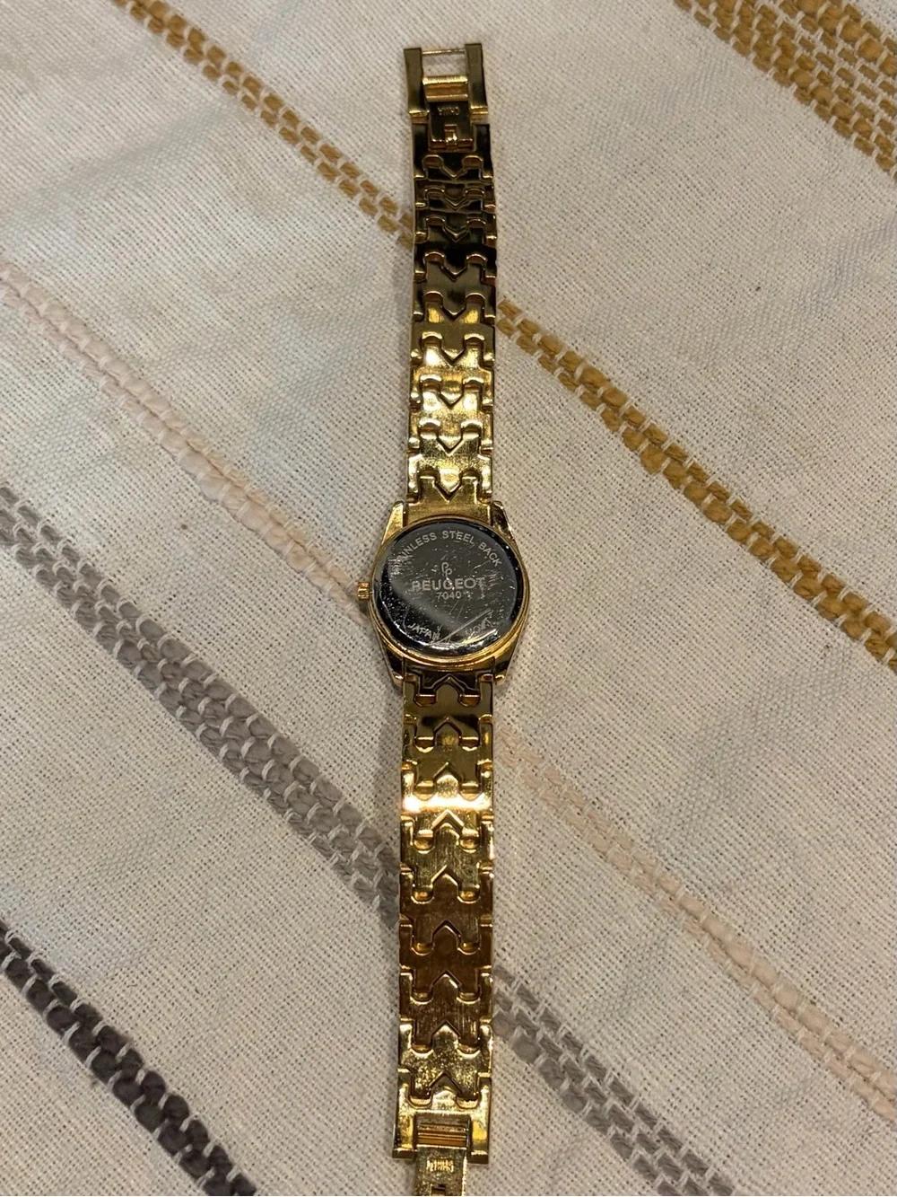 Peugeot Gold Braided Bracelet Women's Watch